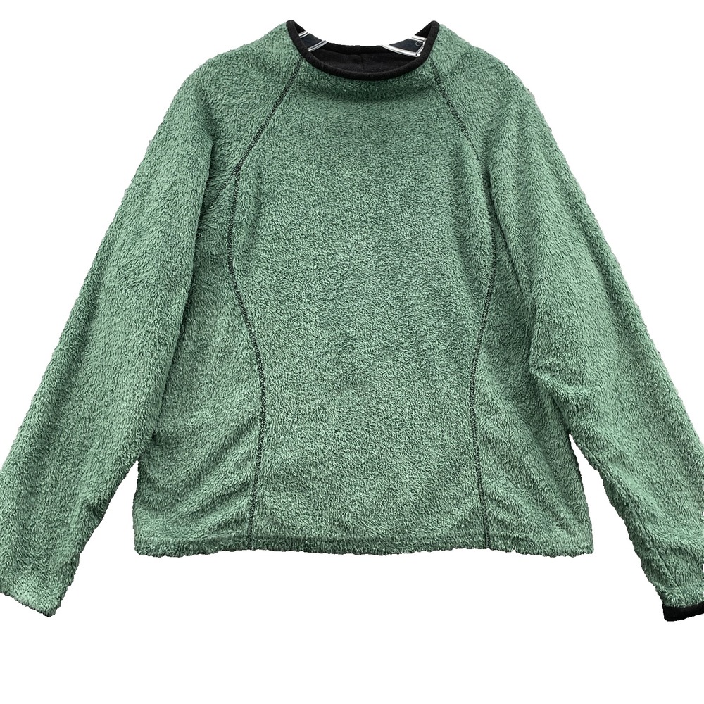 Wooly Bully Wear Colorado Sweater Women's XL Green Boxy Sherpa Gorpcore Training